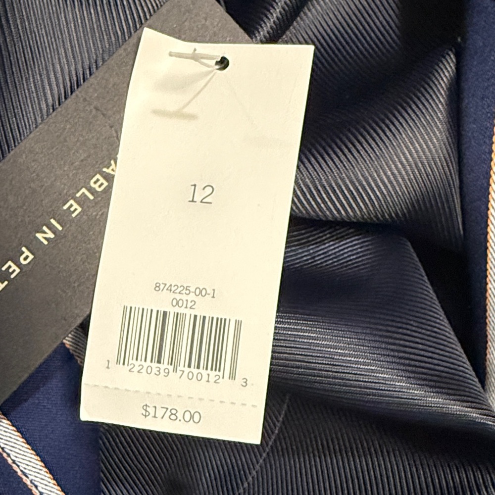 Banana Republic Navy and White Striped Double-Breasted Blazer - Picture 7 of 9